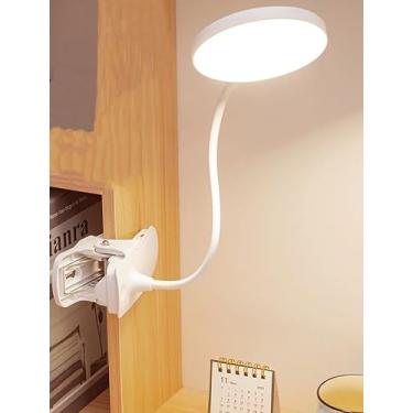 Imagem de Lâmpada de mesa, lâmpada de leitura regulável de mesa com grampo e porta de carregamento tipo C, luz de mesa para leitura de escritório em casa, trabalho, estudo