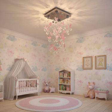 Imagem de Lustre para quarto infantil  Bebê, Menina, Menino em Cristal Base 20x20