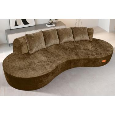 Imagem de HABUTWAY Sofá combinado curvo, namoradeira, marrom