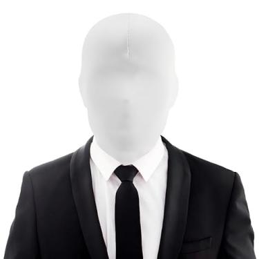 Imagem de YECRUX Máscara branca com capuz de elastano para rosto inteiro – tecido elástico respirável, tamanho único unissex para Halloween, cosplay e festas