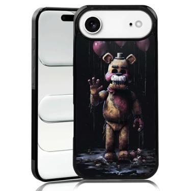Imagem de MMYAJT Capa de telefone preta fofa FNAF adequada para iPhone Air, capa protetora TPU à prova de choque para iPhone Horror Five Nights Video Game Capa de telefone presente para meninos meninas homens