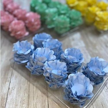 Imagem de Kit com 120 Forminhas para Doces Finos Modelo Flor Luxo – Linha Style – Ideal para Casamentos, Festas e Decoração de Mesa Elegante(AZUL ACQUA (CANDY),80 UNIDADES)