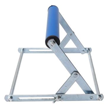 Imagem de Karlak Suporte de Rolo de Serra de Esquadria Ajustável, Suporte de Serra de Mesa Multifuncional Portátil Ajustável Em de Aço Inoxidável, Estrutura de Suporte para Máquina de Corte, (Azul)