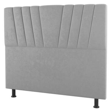 Imagem de Cabeceira Cama Box Casal Dublin 140cm Suede Cinza Claro - Desk Design