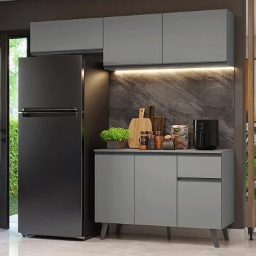 Imagem de Armário De Cozinha Compacta 200cm Cinza Nice Madesa 03xa Cinza