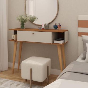 Imagem de Penteadeira de Madeira Lumine Nature Off White Design Moderno e Sofist