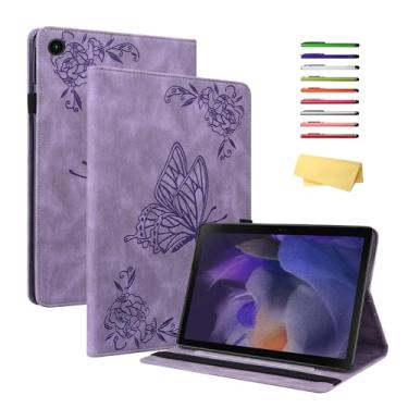 Imagem de UUcovers Capa para tablet Galaxy Tab A9 Plus 11 polegadas 2023 (SM-X210/X216/X218) Capa de couro PU em relevo com suporte para caneta/bolsos para cartão para Samsung Galaxy Tab A9+ 11 polegadas