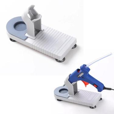 Imagem de Suporte de pistola de cola, suporte de pistola de calor, suporte de pistola de cola quente com tapete de silicone antiaderente, ideal para artes florais e reparos domésticos DIY - Melhore a eficiência