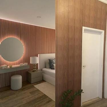 Imagem de Papel de Parede Madeira Ripado 5 METROS x 45CM Adesivo Autocolante para Sala, Quarto