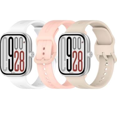 Imagem de HAOZHI 3Peças Pulseira Compatível para Redmi Watch 6 5 4 o Xiaomi Mi Smart Band 9 8 Pro,Bracelete Correia Cinta Alça de Substituição para Xiaomi Smart Band 9 8 Pro,Redmi Watch 4 5 6 (Branco+Rosa Claro+Luz das Estrelas)