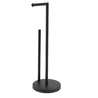 Imagem de Fafeicy Suporte de Papel Higiênico, Design de Piso de Aço Inoxidável Com Economia de Espaço Integrada, para Banheiro, Cozinha, Rv, Casa (Preto)