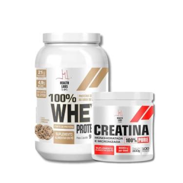 Imagem de Kit Whey Protein 900g Cookie Cream + Creatina Monohidratada 300g Health Labs
