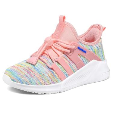 Imagem de RUNSIDE Meninas Tênis Leves Crianças Tênis Esportes Sapatos Rendas para Correr/Caminhar, Criança/Criança Pequena/Criança Grande