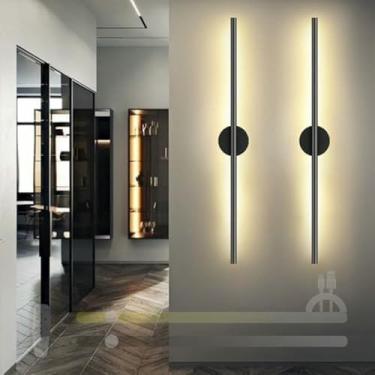 Imagem de WLHAZMWY Lâmpada de parede de LED recarregável por USB com controle - Candeeiro de tira longa alimentado por bateria interna regulável, lâmpada preta moderna (60 cm, cavalo animal)