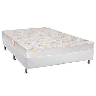 Imagem de Cama Box Casal: Colchão Espuma Castor D28 Sleep Max + Base Crc Courano White(138X188)