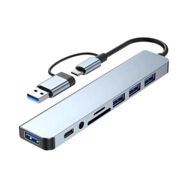 Imagem de Hub USB 3.0 Tipo-C De Alta Velocidade 8 Em 2, Estação De Acoplamento A