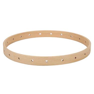 Imagem de Máquina de tricô de madeira sólida manual diy 21cm tear circular pendurado na parede ferramenta de tricô desenvolvimento intelectual artesanal estilo retro russo