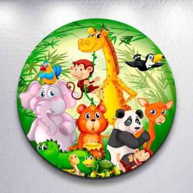 Imagem de Capa Painel Redondo Festa Safari Animais Estampa Infantil Mini e Grand