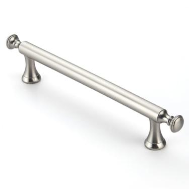 Imagem de Dazzleeta Pacote com 10 puxadores de armário de cozinha de 9,5 cm puxadores de gaveta de níquel escovado puxadores de porta de armário vintage