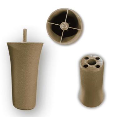 Imagem de Kit c/4 Pés Turim para Cama Box 12cm - Plástico Resistente - Baú Ferra