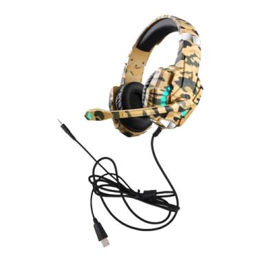 Imagem de Kavolet Fone de Ouvido para Jogos Com Iluminação LED Imersiva sobre a Orelha para Smartphone, Laptop, PC, Console de Jogos, Fone Ouvido Leve Jogadores (Amarela)