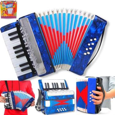 Imagem de Acordeon Sanfona Infantil 8 Baixos 17 Teclas - Azul