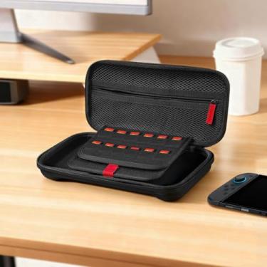 Imagem de Carrying Case Compatible with Switch 2, Protective Hard Shell Travel Bag with Carry Handle, Secure Zippered Accessories Pocket & 24Game Slots, Shockproof EVA Console Holder