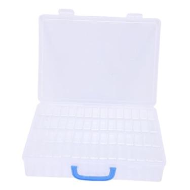 Imagem de Luqeeg Caixa Organizadora de Contas, 60 Unidades de Pequenos Estojos de Plástico Transparente para Armazenamento de Contas, 84 Adesivos Em Branco e Caixa Grande de Artesanato Com