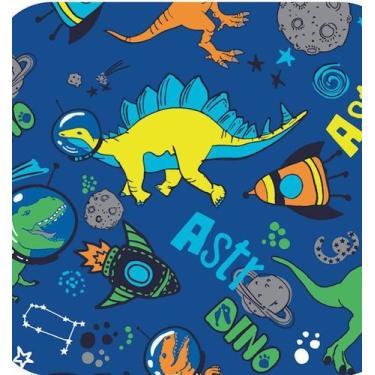 Imagem de Cobertor Microfibra Estampado SOLTEIRO 1,50m x 2,20m - BORGON, dino/fo