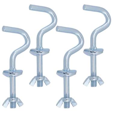 Imagem de Wealrit 4 peças de gancho de suporte de rede kit de ferragens resistentes, ganchos de substituição de rede acessórios para pátio, jardim, cadeira de balanço (comprimento de 12 cm) - estilo 01