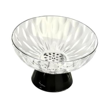 Imagem de FLCPJGV Fruteira redonda com orifícios de drenagem, base removível, versátil e para, fácil de limpar, ideal para doces e legumes, Claro