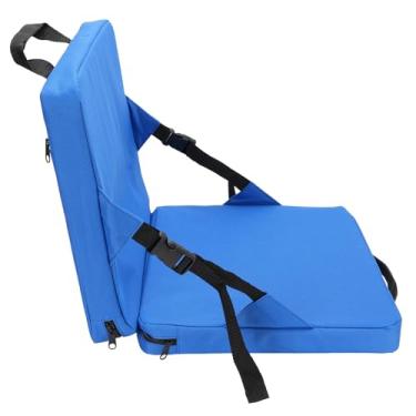 Imagem de Jectse Almofada para Estádio Com Encosto, Alça Portátil, Cadeira Dobrável Acolchoada Grossa para Sentar Confortável Durante Atividades Ao Ar Livre (Azul)