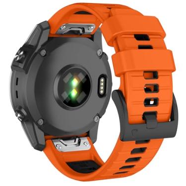 Imagem de Velocarer Pulseira de relógio de 26 mm para Garmin Fenix 8 de 51 mm/Fenix 7X/Fenix 6X/Fenix 5X, QuickFit Sport Substituição para Tactix 7 Pro/Descent Mk2i/Enduro 3/Enduro 2/D 2 Mach 1 Pro, laranja e