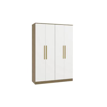 Imagem de Guarda-roupa 4 Pts 2 Gvts Kappesberg Adapt Nogueira-branco