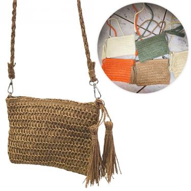 Imagem de Bolsa Artesanal Lateral Transversal Casual Praia Cor:branco