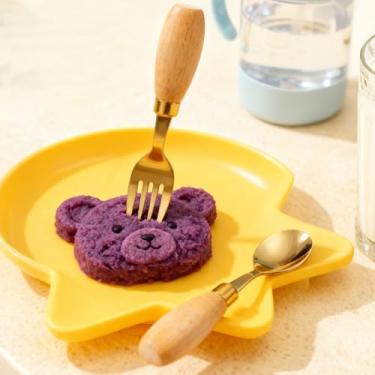 Imagem de Conjunto de talheres de aço inoxidável, banhado a ouro, colher e garfo para sobremesa, salada, chá, cozinha, jantar, piquenique