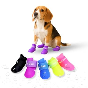 Imagem de Sapato Botinha De Silicone Para Cachorro Antiderrapante Protetor De Patas (Femea, P)