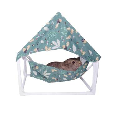 Imagem de Nafivopa Rede para porquinhos-da-índia com capa de barraca, lavável fácil de limpar, esconderijo de porquinhos-da-índia, cama para pendurar pequenos animais, peles respiráveis para dormir, brincar