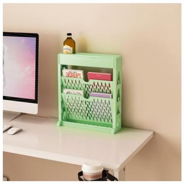 Imagem de Organizador de carrinho de rodinhas estante móvel com rodas, estante vertical de vários níveis, estante móvel para sala de aula, verde, 3 unidades sem roda