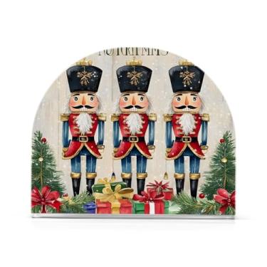 Imagem de Porta-guardanapos de soldado de jardim de Natal para porta-guardanapos de papel de mesa acrílico para cozinha coquetel dispensador de lenços de fazenda jantar decoração de casa