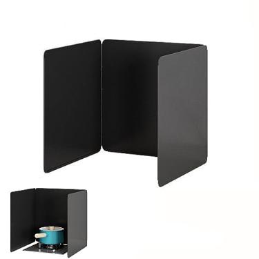 Imagem de Protetores de respingos de cozinha, protetor contra respingos de óleo, protetor de respingos dobrável, barreira de óleo, protetor contra respingos de gordura, backsplash para fogão, aço carbono, para