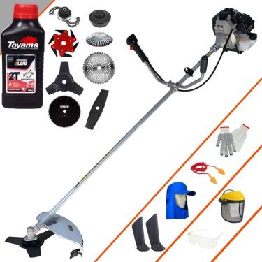 Imagem de Roçadeira Com Sistema Antivibração Toyama TBC43H 43cc 1,7HP 12.000rpm Completa Com Carretel de Nylon + 7 Opções de Corte + EPI + ÓLEO TOYAMA 2 TEMPOS