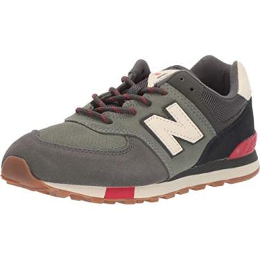 Imagem de Tênis New Balance infantil 574v1 com cadarço, Camo Green/Team, 4 Big Kid