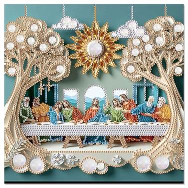Imagem de Kits de pintura de diamante The Last Supper para adultos, kits de arte de diamante de formato especial 5D para iniciantes, pintura de strass de cristal para decoração de parede de casa, 30 x 30 cm