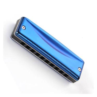 Imagem de Gaita profissional de 10 furos Blues Harmonica é adequada para iniciantes tocarem instrumentos musicais (Cor: A)