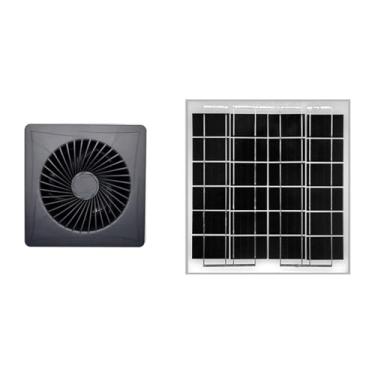 Imagem de IEUDNS Exaustor movido a energia solar 12V, acessório de fácil utilização, ventilador de teto para galpão externo, estufa, casa para, Gray 8 Inch