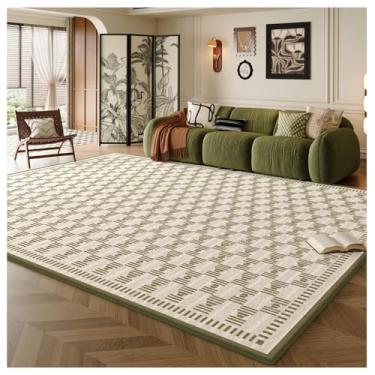 Imagem de SPXMQSS Tapete lavável verde vintage sala de estar, antiderrapante macio pelo curto quarto tapete para sala de estar quarto sala de jantar escritório F 200 x 250 cm