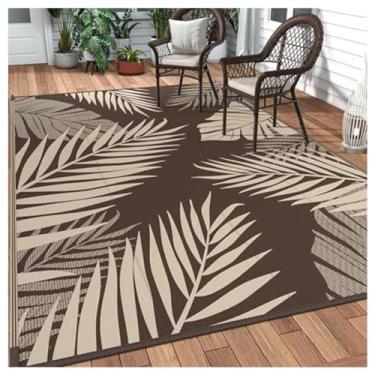 Imagem de SPXMQSS Tapetes de exterior para jardim, tapetes de plástico reversíveis para acampamento e piquenique, tapete de plástico dobrável para quintal, deck, praia, piquenique, 120 x 180 cm C