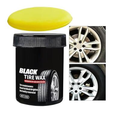 Imagem de Brilho Para Pneus | Balm De Manutenção Para Jantes 150g,Com Esponja E Impermeável Para Rodas | Para Automóveis Caminhões Reboques Tratores SUVs