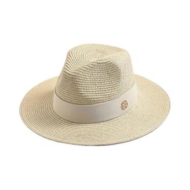 Imagem de Chapéu Panamá de Palha - Unissex, para Sol, Praia e Viagem, 56-58cm, B